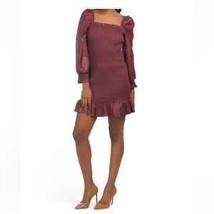 Burgundy long sleeve 7 for all mankind dress.